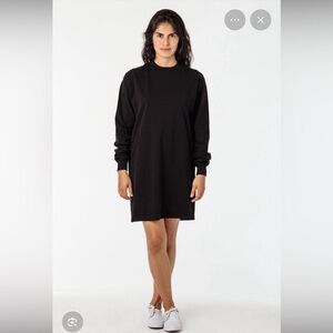 Los Angeles Apparel mock neck long sleeve t shirt black dress New w/out tags